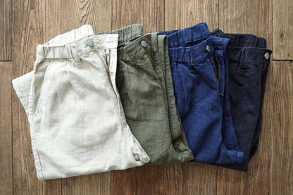 Sauce Zhan Men Pants Ramie Pants Men Summer Breathable Casual Pants Ankle-length Loose Fit Taper Leg