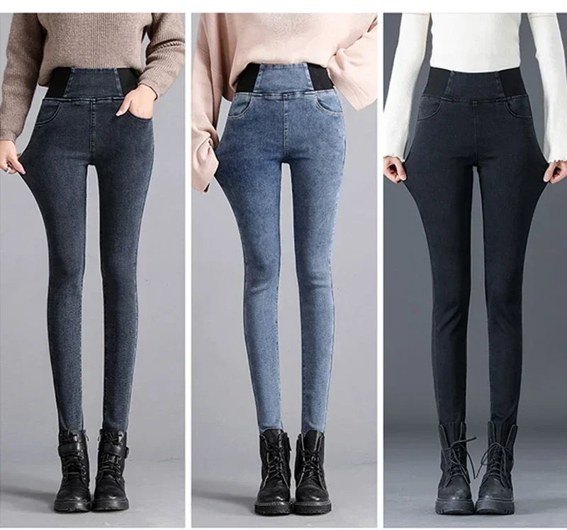 New Elastic Waist Skinny Jeans Women Spring Slim Stretch Denim Pants Vintage Pencil Vaqueros Mom Pantalones De Mujer PTKPCC
