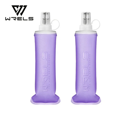 WRELS Soft Water Bottle Collapsible Soft Flask TPU Running Water Bottle Foldable Water Bag BPA-Free Sports Soft Water Flask