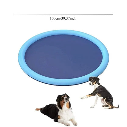 Dog Sprinkler Splash Pad Non Slip Pet Swimming Pool Foldable Outdoor Water Play Mat for Dog Cats Summer Outdoor Cooling Bath Tub