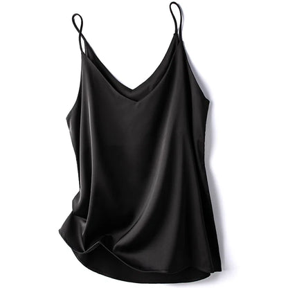 20246 Summer Camisole Slim Vest Sexy Women Sleeveless V-Neck Gray Tee Tank Tops Female Solid Black/White Korean Crop Tops Y2k