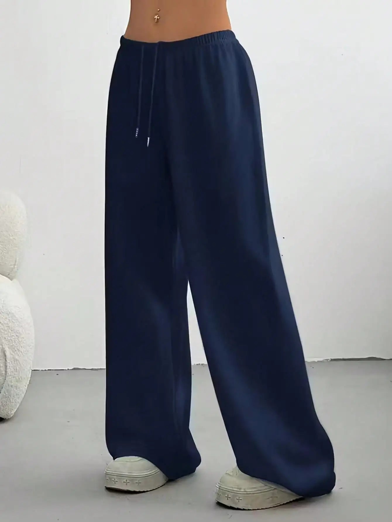 Ladies' Casual Wide Leg Jogging Pants, Drawstring Elastic Waistband, Comfortable Loose Fit, Spring/Summer/Autumn Styles