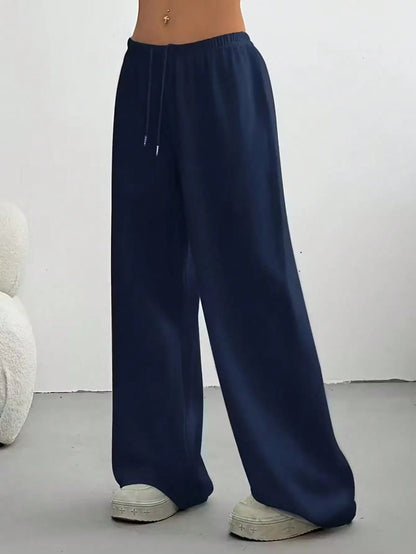 Ladies' Casual Wide Leg Jogging Pants, Drawstring Elastic Waistband, Comfortable Loose Fit, Spring/Summer/Autumn Styles