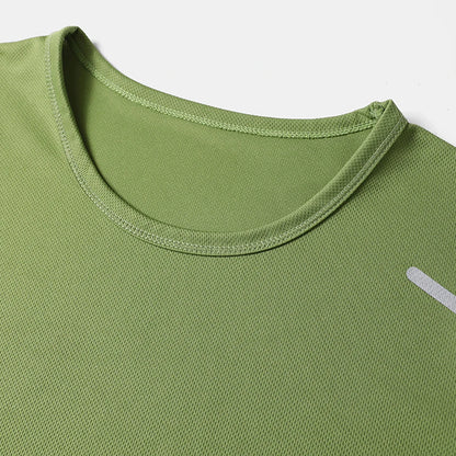 Men's Quick-Dry Sports Shirt – Multicolor Summer Running Badminton Tee with Reflective Strip