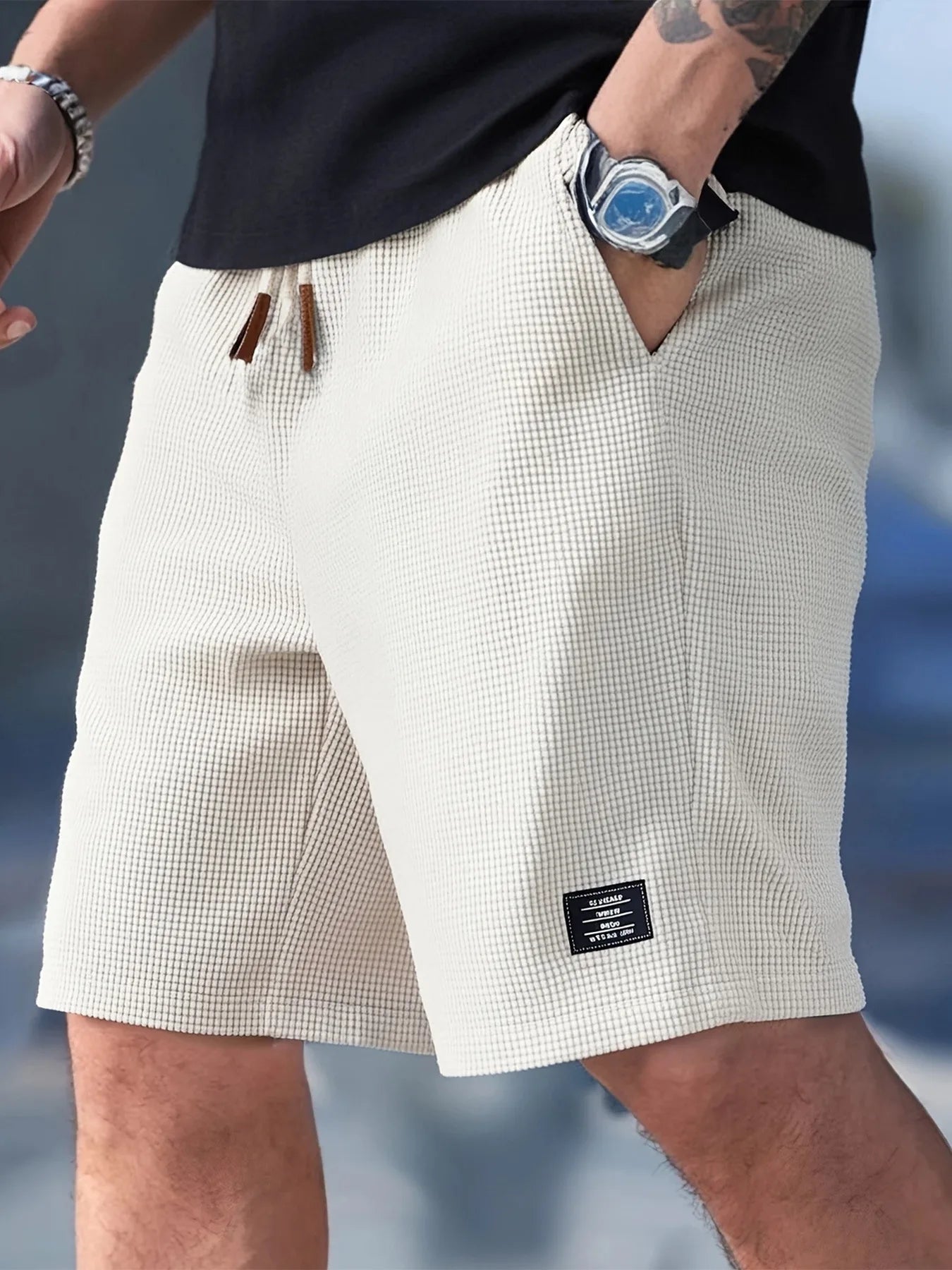 Men's Summer Casual Sports Shorts Plaid Checkered Loose Knee Length Shorts American Fashion Sports Street Shorts