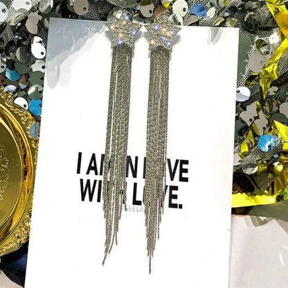 Two-Tone Leaf Drop Earrings – Carbon Zircon Pendant Style