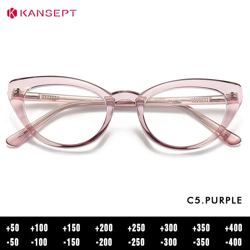 Computer Glasses Women | Anti Glare Cat Eye Reading Glasses With Clear Lenses & Plastic Frame