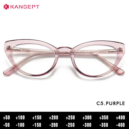 Computer Glasses Women | Anti Glare Cat Eye Reading Glasses With Clear Lenses & Plastic Frame
