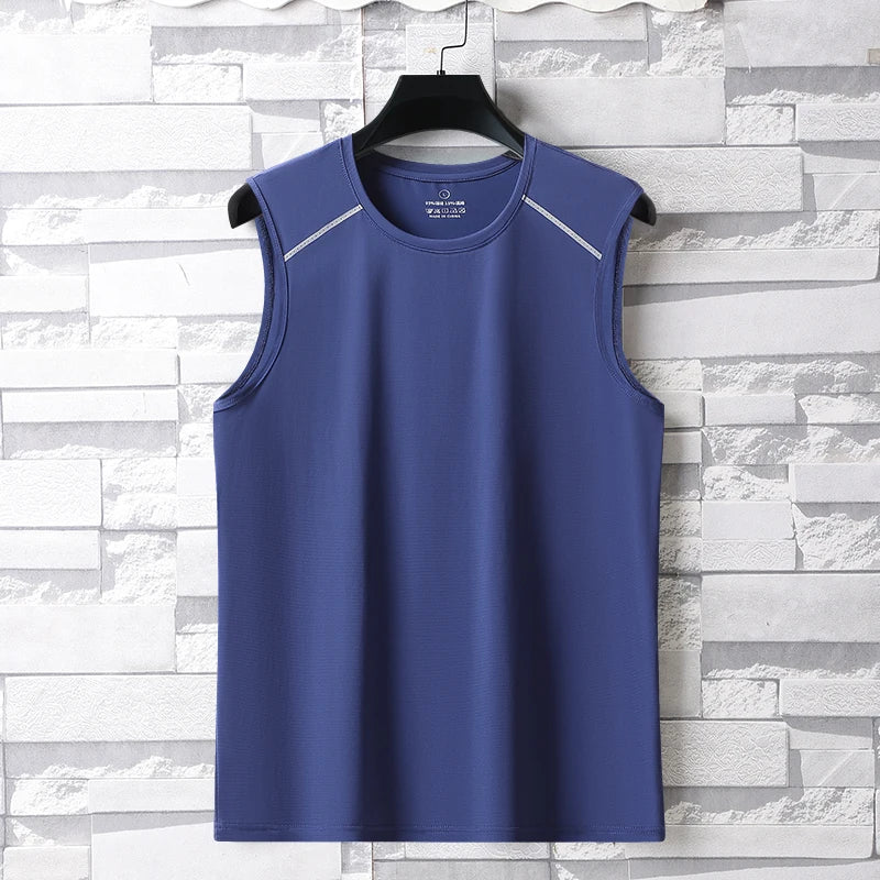 Men's Sleeveless T-Shirt - Breathable Summer Shirt | Quick Drying Ice Silk Fabric