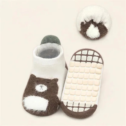 0-5Years Winter Thick Terry Cotton Baby Girl Sock with Rubber Soles Infant Animal Funny Sock Newborn Baby Indoor Floor Socks New