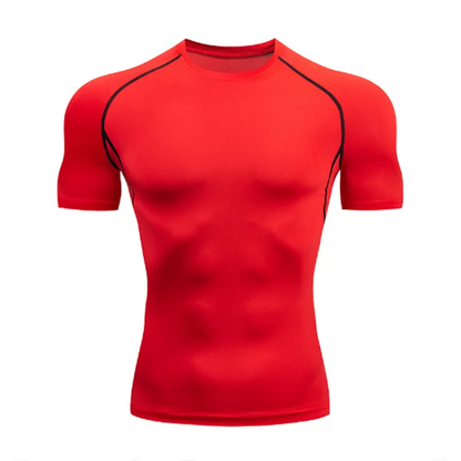 Compression Running Shirt - Men's Tight Short Sleeve Tee | Quick Drying Gym Sportswear