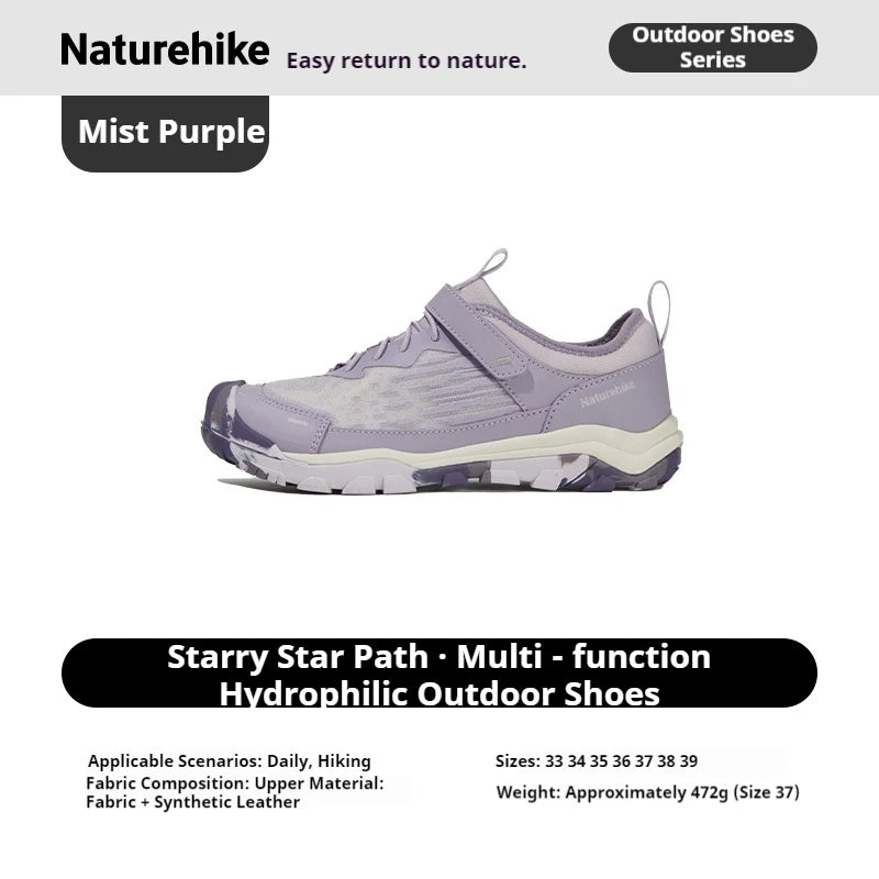 Naturehike Kids' Non-slip Lightweight Hiking Sneakers Anti-Slip Tape Walking Shoes Outdoor Travel Sneakers for River Tracing