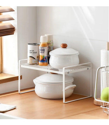 Kitchen Dish Rack - Stainless Steel Stackable Over Sink Shelf & Cutlery Holder
