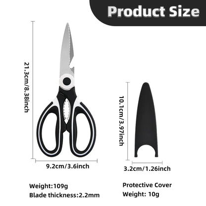 Multifunctional Stainless Steel Kitchen Scissors - Meat Fish and Bone Cutting Tool - ZOOMNSTORE