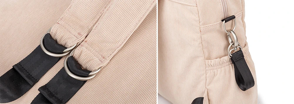 Soboba Large Capacity Diaper Backpack for Mom with Soft Corduroy Fabric and Convenient Design