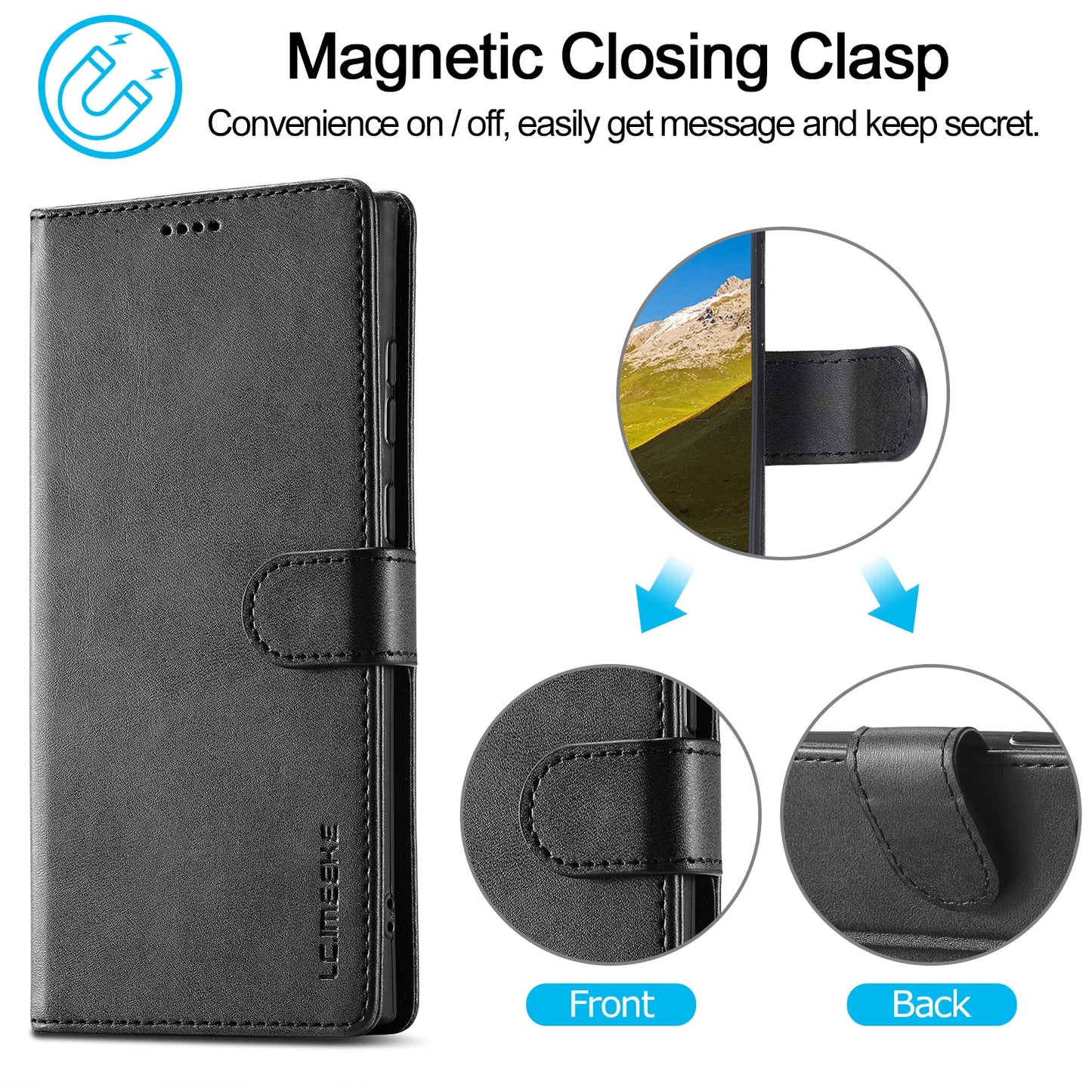 Business Leather Case for Samsung Galaxy S26 S25 Ultra S24 S23 FE S22 S21 S20 S10 Plus Note 20 + Flip Wallet Card Holder Cover