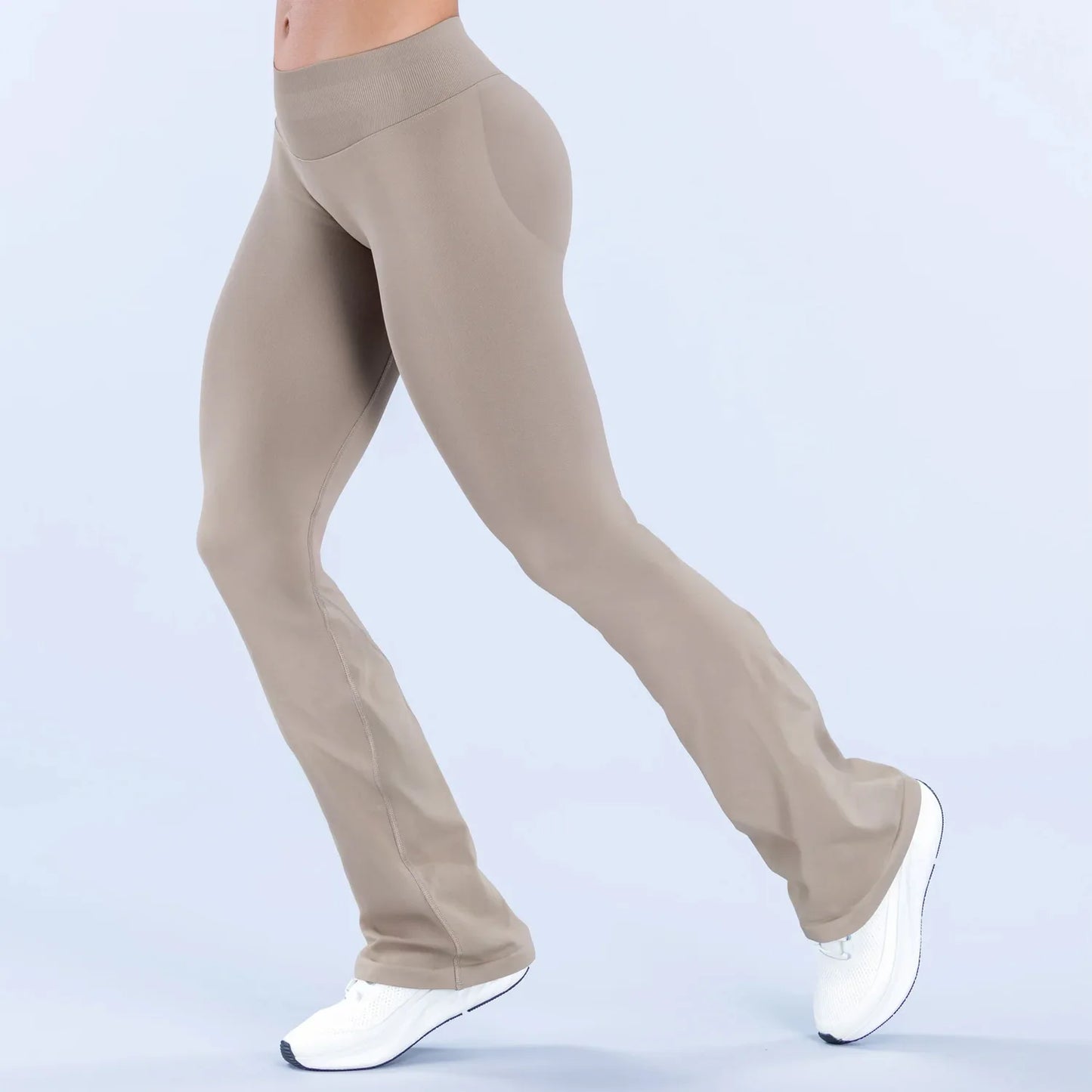 D-logo Vision Flares Women Seamless Gym Yoga Pants High Cross Waist Fashion Sports Leggings Fitness Wide-leg Workout Trousers