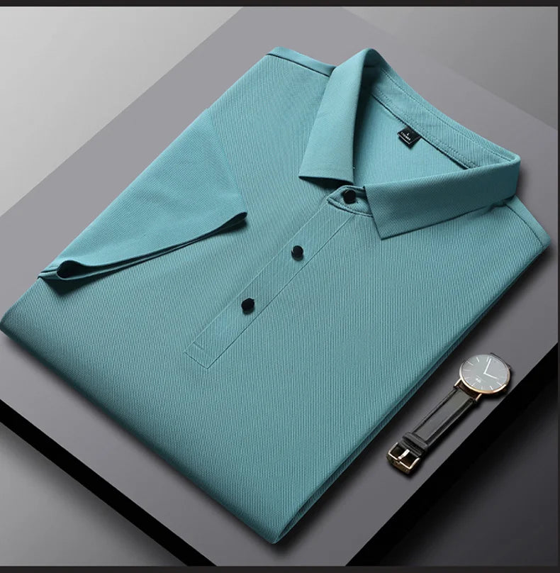 Men's Polo Shirt - Summer Quick Dry Casual Work Shirt | Plus Size Breathable Solid Color