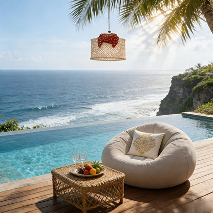 Portable inflatable lounge chair, comfortable flocked air sofa, easy setup, durable for indoor & outdoor use