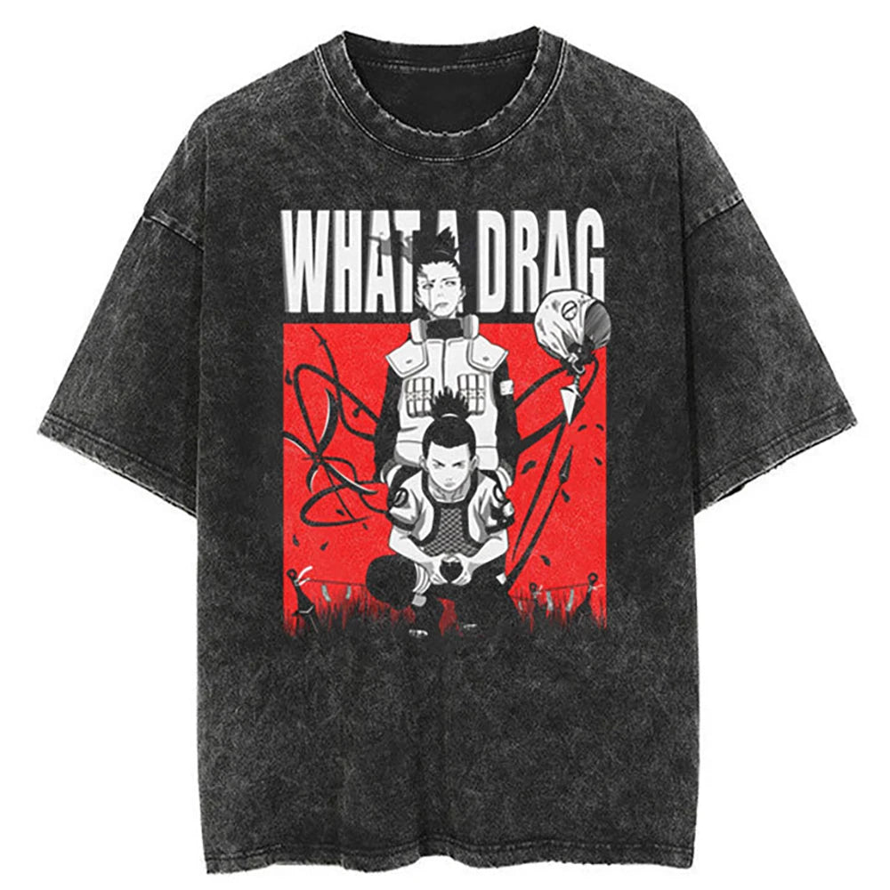 Hip Hop Streetwear T Shirt Japanese Anime Naruto Print T-Shirt Men Harajuku Cotton Tshirt Summer Short Sleeve Tops Tees