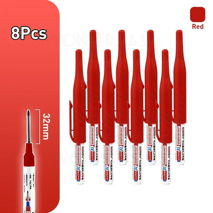 Waterproof Multi-Purpose 32mm Deep Hole Marker Pens - 1-8 Pcs in 4 Colors for Wood Tile Metal  Bathroom Use