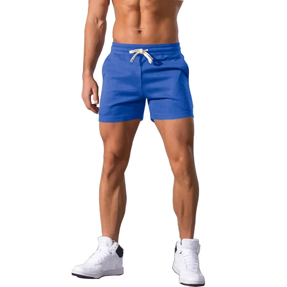 2025 Mens Gym Summer Fitness Shorts White Breathable Surffing Seaside Resort Solid Running SportswearElastic Casual Sport Shorts