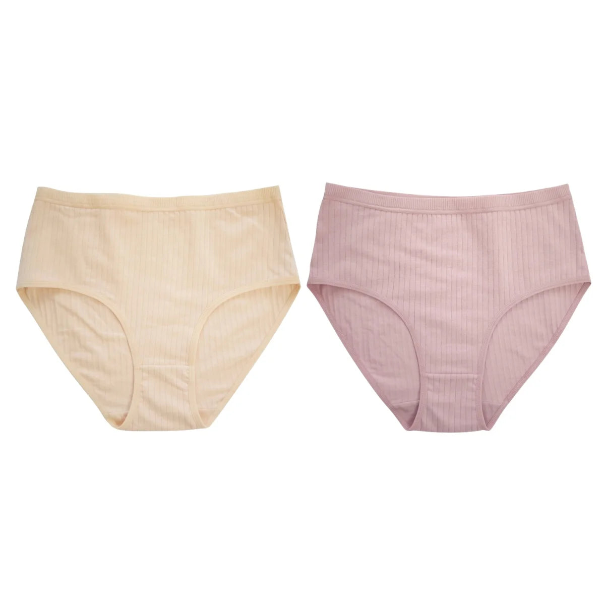 2Pcs/Set Women High Waist Cotton Panties Soft Stretch Tummy Control Ladies Rib Knit Underwear Sexy Lingerie Comfort Briefs S-XXL