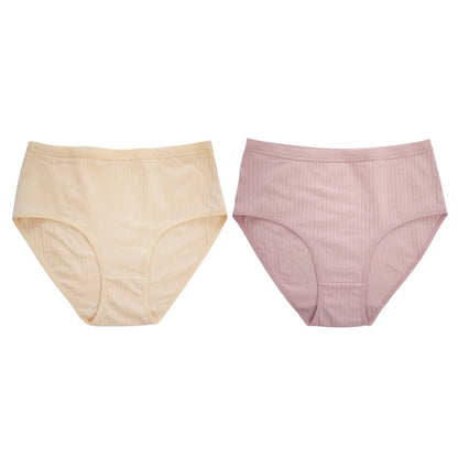2Pcs/Set Women High Waist Cotton Panties Soft Stretch Tummy Control Ladies Rib Knit Underwear Sexy Lingerie Comfort Briefs S-XXL
