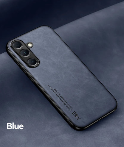 Luxury Leather Ultra Thin Phone Case For Samsung Galaxy S26 S25 S24 S23 S22 S21 Ultra Plus Silky Feel Soft Cover For Car Holder