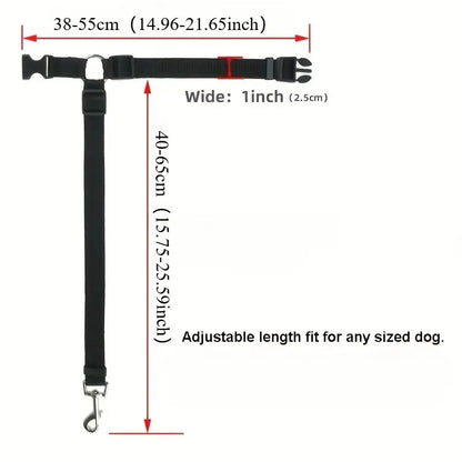 Solid Color Pet Car Seat Belt Nylon Lead Leash Backseat Safety Belt Adjustable Dogs Harness Collar Pet Accessories