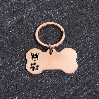 Custom Text Dog Tags Personalized Name Dog Cat ID Tag Bone Shaped Pendant Laser Engraving Address Number Customized Pets ID Tag