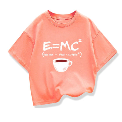 Summer Boys T-shirt Cotton Casual Funny Energy=Milk+Coffee Print Men Cool Loose O-neck Tops For Baby Kids Short Sleeve Male Tees