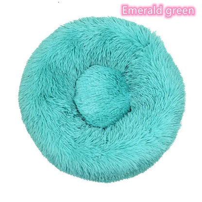 Soft Cat Bed - Plush Donut Pet Nest With Washable Corduroy Cover & Anti Slip Mat