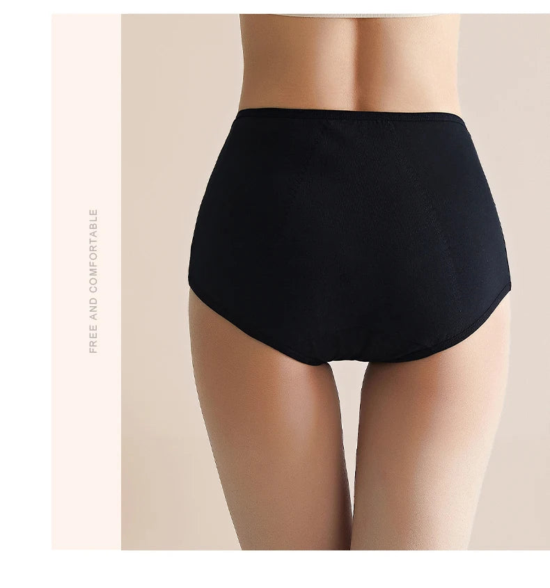 3Pcs High Waist Women Panties Leak Proof Menstrual Pants Widen Physiological Period Underwear Plus Size 4XL Cotton Female Briefs