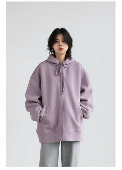 CHIC VEN Women Sweatshirts Hoodies Solid Loose Casual Hooded Female Tops Lady Coat Medium Length Overcoat Spring Autumn 2025