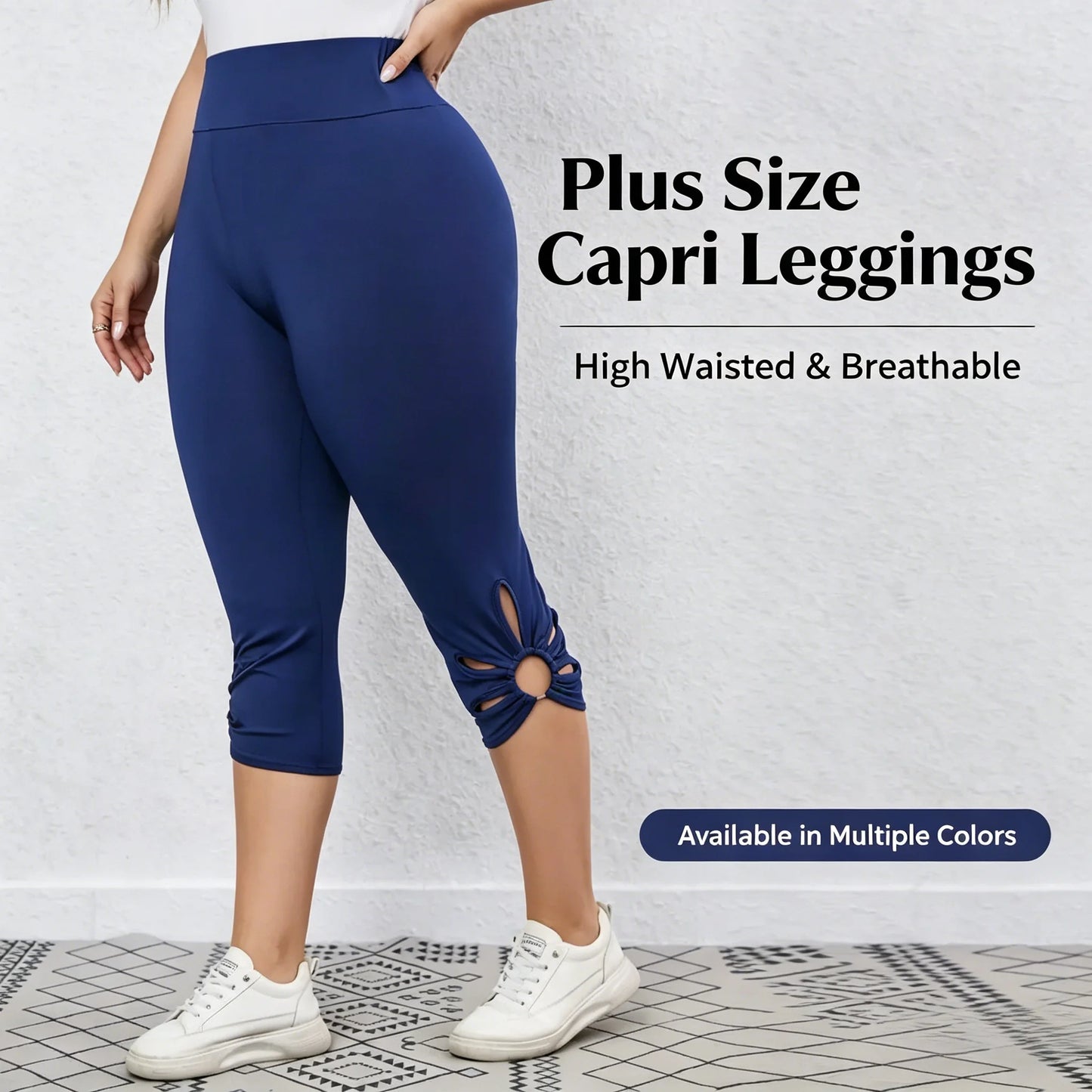 Women's plus Size Stretch Leggings Summer Elastic Waist Seamless Casual Capri Pants Short Length Essential Leggins for Mujer