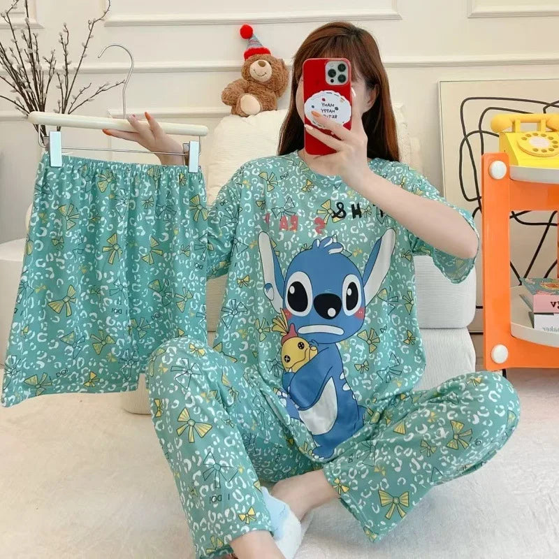 Women's New Three Piece Pajama Home Outfit Sweet Pajama Cartoon Casual Women's Fashionable and Comfortable Home Outfit Pajamaset