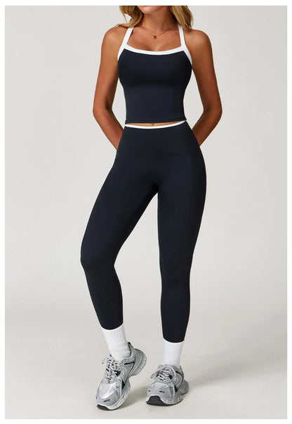 Women's Clothes 2 Pieces Workout Tracksuit Yoga Set Sportswear Gym Clothing High Waist Bell-bottoms Sexy Fitness Bta Sports Suit