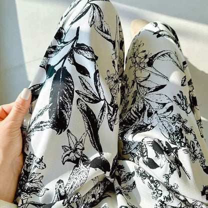Women Cotton Casual Trousers Summer Loose Pajamas Home Pants Thin Wide Leg Pants Fashion Oversized Sleep Bottoms Korean Pants