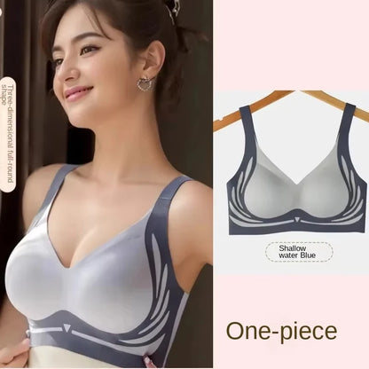 Wireless Push-Up Bra - Seamless Full Cup Plus Size Bralette With Soft Sleepwear Comfort