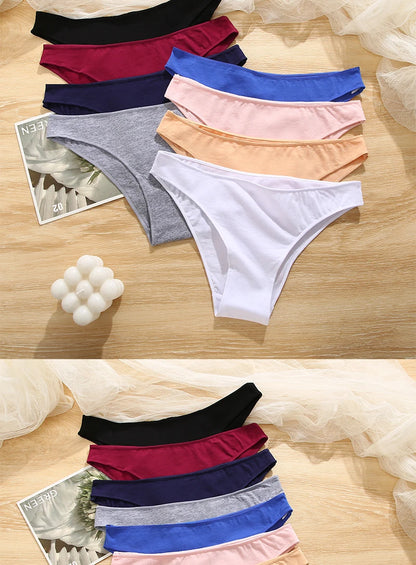7Pcs/Set M-2XL Women Cotton Soft Panties Low Waist Pantys Lingerie Femme Panty Briefs Woman Underpants Sexy Underwear for Girls