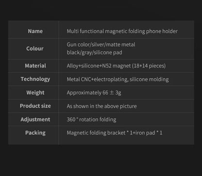 Foldable Double Sided Magnetic Phone Holder for Magsafe Gym Treadmill Universal Folding Car Holder Magnetic Smartphone Stand