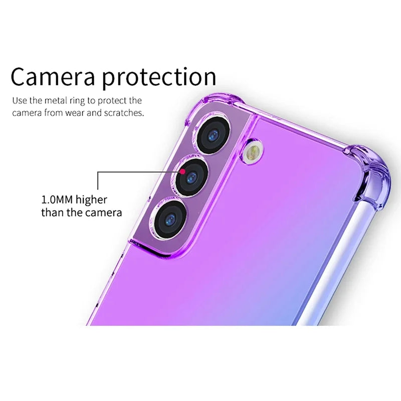 Gradient Airbag Shockproof TPU Case for Samsung Galaxy S26 Ultra S25 Edge S24 S23 FE S23 S22 Plus S21 Protective Cover Funda