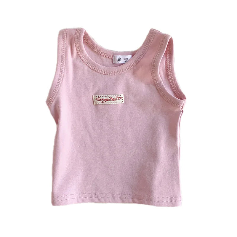 Kids Summer Clothes Sleeveless T-shirt Fashion Children T-shirt For Girls Boys Cotton Vest Tops