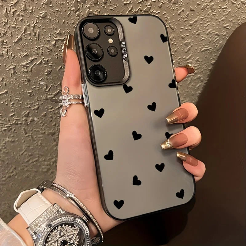 Love Heart Pattern Hard Case For Samsung S26 S25 Ultra S23 FE S22 S24 A57 A55 5G A56 A54 A53 A52S A36 A35 A34 A25 A16 Case Cover