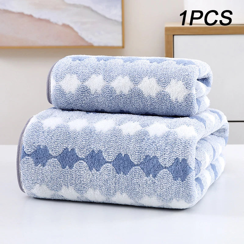 Coral Velvet Bath Towel - Thick Super Absorbent Quick Dry Bamboo Charcoal Towel