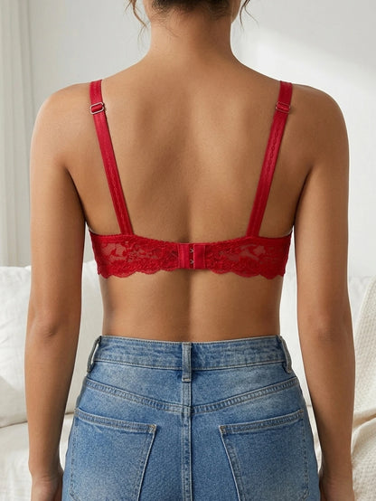 Lace Women's Bra Breast Cover Summer Thin Cup Underwear Adjustable Push Up Bras Underwire Sexy Bralette Lingerie