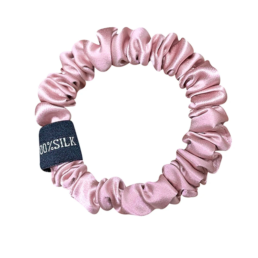 100% Pure Mulberry Silk Scrunchies Hair Bands Ties Gum Elastics Ponytail Holders for Women Girls Hair Accessories 19 Momme 1.5CM