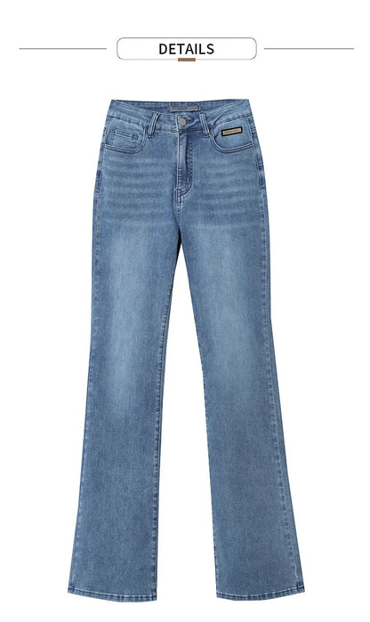 Amii Flared Jeans Autumn 2026 New Commuter Style Casual Versatile Women's Pants Solid Color Denim Trousers For Women 12621032