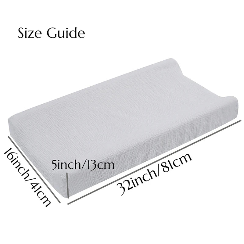 Muslin Changing Pad Cover for Girls Boys Ultra Soft Breathable Cotton Newborn Infant Diaper Changing Table Sheet Set of 2